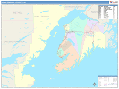Kenai Peninsula Borough (County), AK Digital Map Color Cast Style